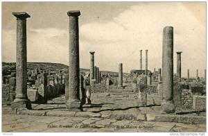 ruines romaines de timgad entree de la maison de sertius 146 ND phot carte animée