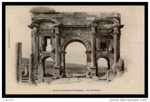 ALGERIE - RUINES DE TIMGAD - ARC DE TRAJAN - (CPA)