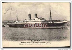 CPA Bateau Guerre navale Timgad Croiseur auxiliaire Francais de