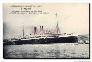 CPA Bateau Paquebot Poste Timgad Croiseur auxiliaire de 1er rang