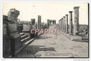 Algerie Ruines romaines de Timgad CPA Voie du Decumanus Maximus