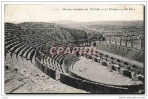 Algerie Ruines romaines de Timgad CPA Le theatre