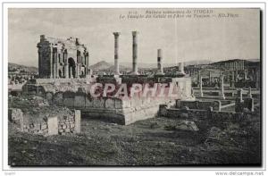 Algerie CPA Ruines romaines de Timgad Le temple du genie et l