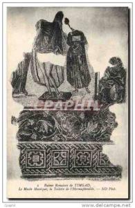 Algerie CPA Ruines romaines de Timgad Le musee mosaique la toile