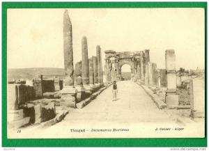 cpa  ALGERIE  - Timgad  ,   Decumanus Maximus..............LMC 3