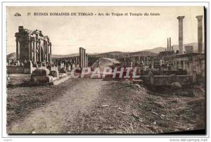 CPA Ruines Romaines De Timgad Arc de Trajan et Temple du Genie