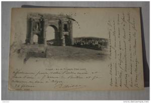 Carte postale ancienne - Timgad - arc de triomphe - Constantine - 1902