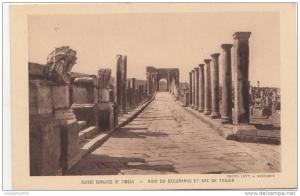 BR45789 Ruines romaines de timgad voie du decumanus et arc de trajan   2 scans