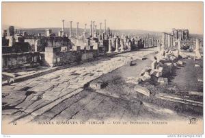 Voie Du Decumanus Maximus, Ruines Romaines De Timgad, Algeria, Africa, 1900-1910s