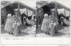 TIMGAD  Types arabes à Timgag. Stèrèoscopique.