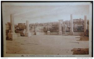 CPA ALGERIE BATNA RUINES ROMAINES DE TIMGAD INTERIEUR DE LA BIBLIOTHEQUE 1931