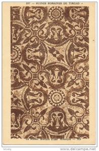 RUINES ROMAINES DE TIMGAD  LE MUSEE BORDURE D'UNE MOSAIQUE