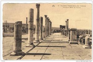 RUINES ROMAINES DE TIMGAD  PORTIQUE NORD DU FORUM