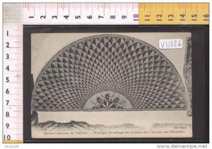 V11126 TIMGAD RUINES ROMAINES MOSAIQUE DE DALLAGE DES LATRINES DES THERMES DES FILADELFES MOSAICI VENTAGLI