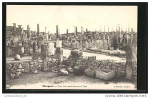 CPA Timgad, Une rue secondaire á l'est, Strassenpartie mit Ruinen