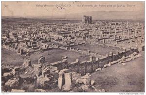 Ruines Romaines de TIMGAD vue d'ensemble des ruines prise du haut du théatre