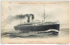 PAQUEBOT-POSTE TIMGAD COMPAGNIE GENERALE TRANSATLANTIQUE SERVICESPOSTAUX DE LA MEDITERRANEE