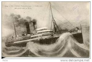 N°23191 -cpa le  Timgad  par grosse mer