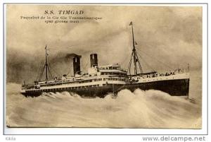 CPA   9 X 14  SS Timgad Paquebot de la Cie Gle Transatlantique (par grosse mer)  France / Algérie  Mise en service 1911