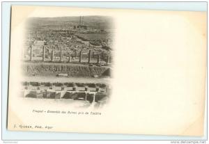 ALGERIE  TIMGAD  ENSEMBLE DES RUINES PRIS DU THEATRE