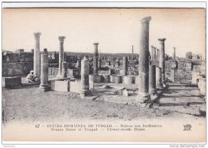 - ALGERIE - Ruines Romaines de TIMGAD - maisons aux jardinieres -