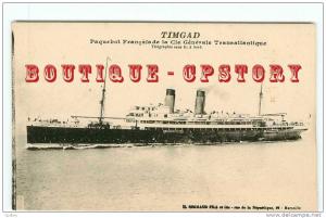 PAQUEBOT    TIMGAD   de la Cie Générale Transatlantique - Navire - Bateau à Télégraphie sans Fil - Marine - Dos Scané