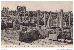 ALGERIE TIMGAD RUINES ROMAINES BAPTISTERE.CPA BON ETAT