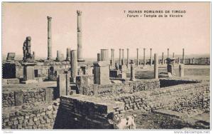 afriquealgerie. ruines romaines  de timgad.  forum .temple de la victoire