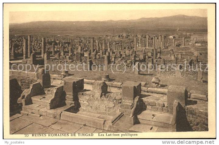 dg21210 Timgad Ruines Romaines Les Latrines publiques Kat. Algerien
