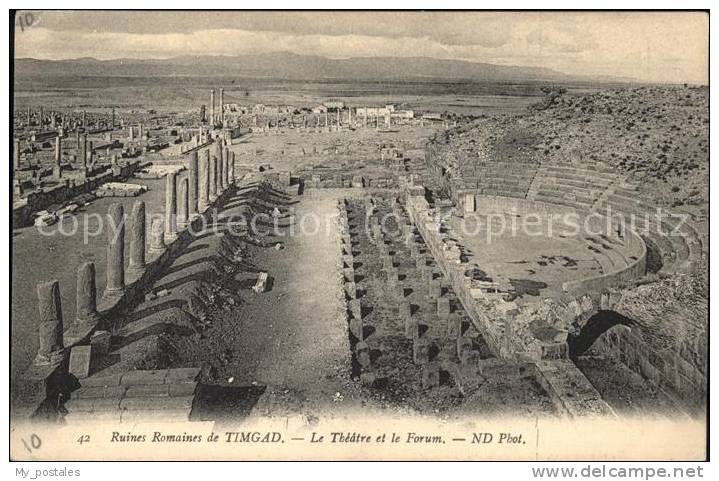 dg21265 Timgad Ruines Romaines Theatre et le Forum Kat. Algerien