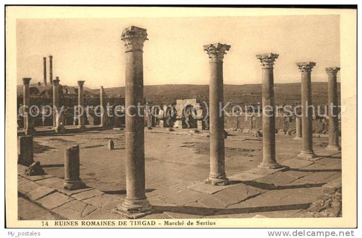 dg21024 Timgad Ruines romaines Marche de Sertius Kat. Algerien