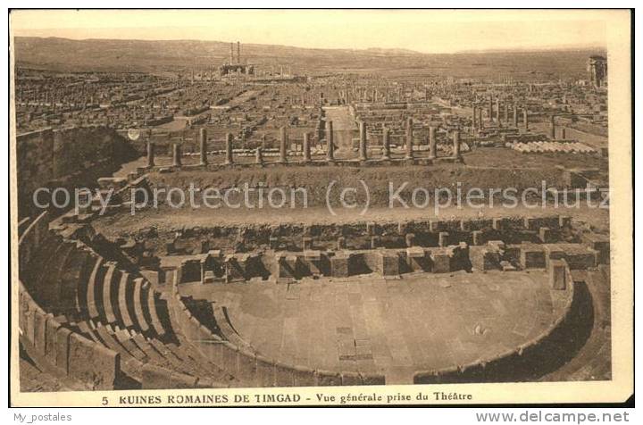 dg21251 Timgad Ruines Romaines Vue generale prise du Theatre Kat. Algerien