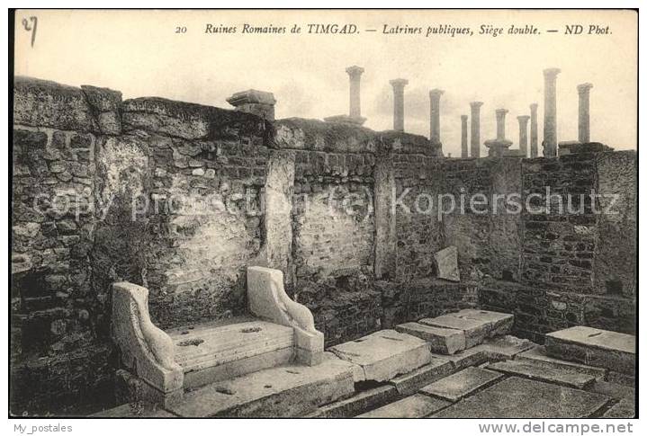 dg21261 Timgad Ruines Romaines Les Latrines publiques Siege double Kat. Algerien