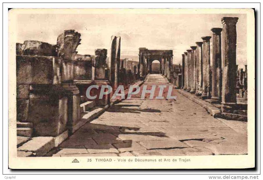 CPA Timgad Voie du Decumanus et Arc de Trajan