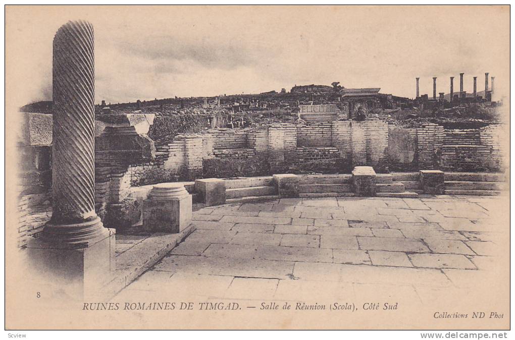 Salle De Reunion, Cote Sud, Ruines Romaines De Timgad, Algeria, Africa, 1900-1910s
