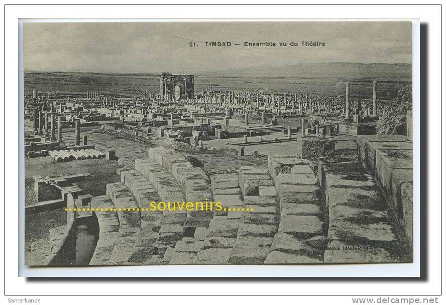 CPA  ALGERIE  TIMGAD Ensemble vu du Théatre
