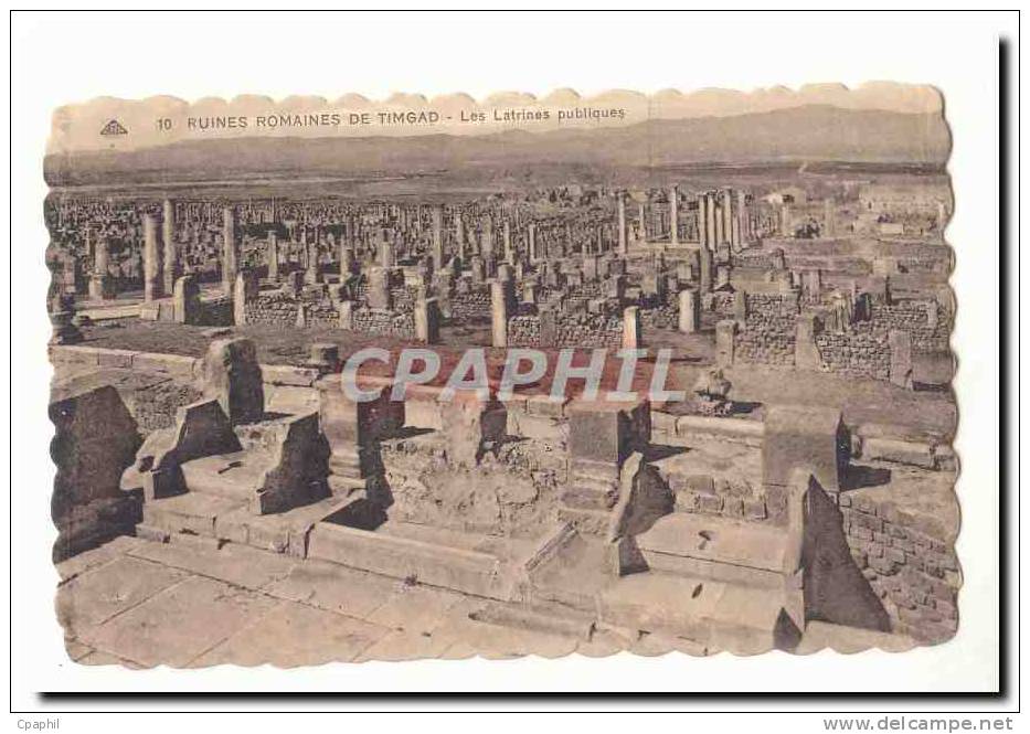 Algerie CPA Ruines romaines de Timgad Les latrines publiques