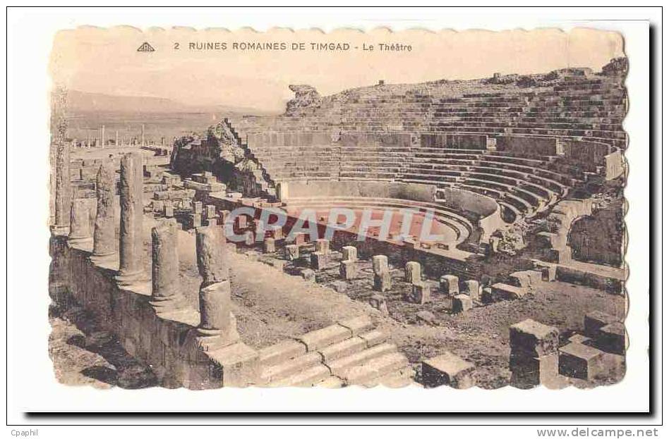 Algerie CPA Ruines romaines de Timgad Le theatre