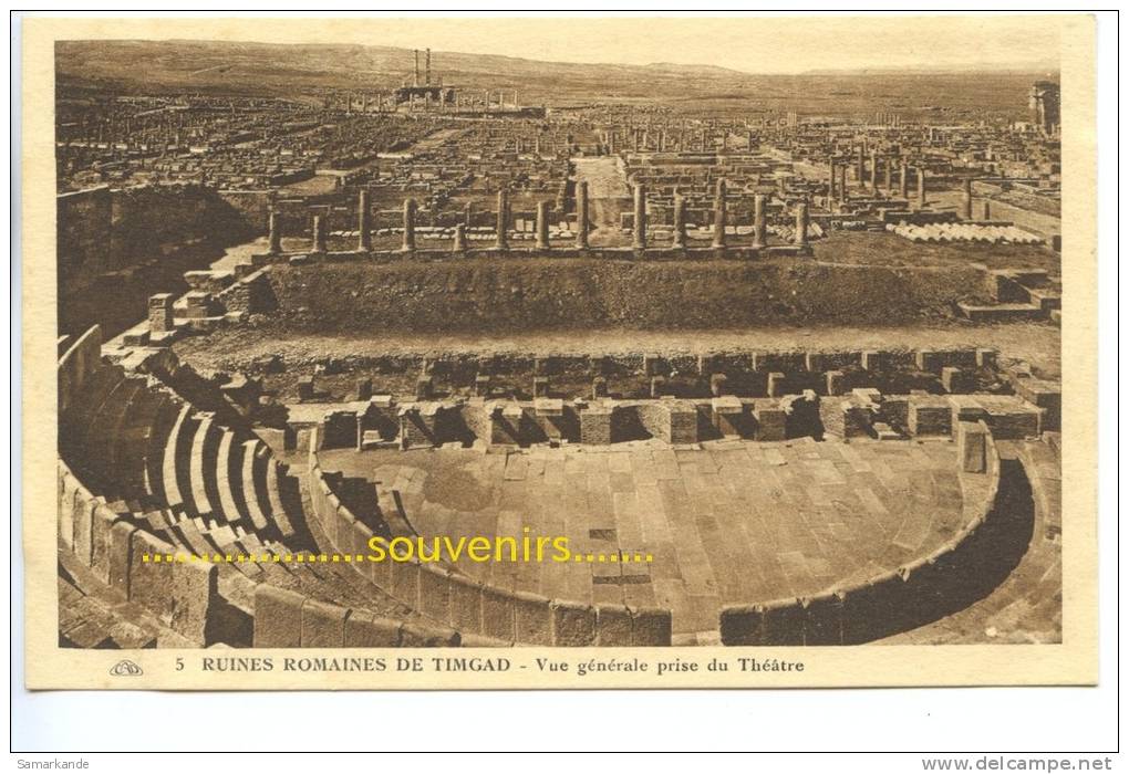 CPA   ALGERIE  TIMGAD  vue generale prise du Théatre - ** prix nets **