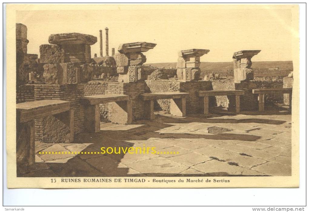 CPA   ALGERIE  TIMGAD  Boutiques du Marché de Sertuis - ** prix nets **