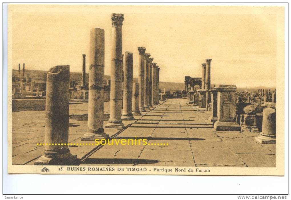 CPA   ALGERIE  TIMGAD  Portique Nord du Forum - ** prix nets **