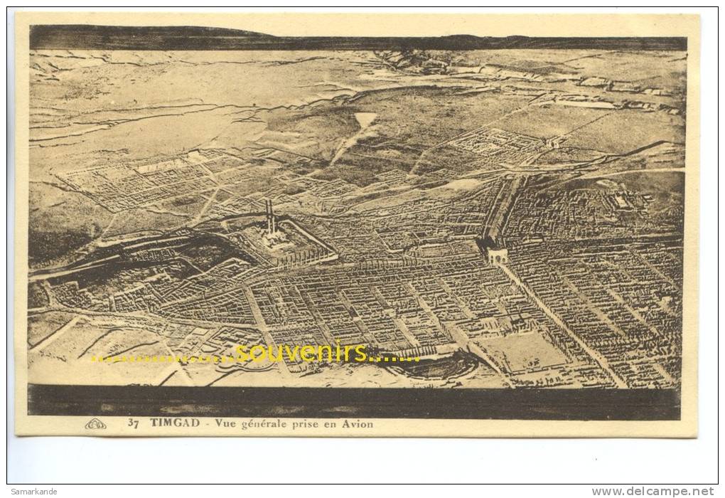 CPA   ALGERIE  TIMGAD VUE GENERALE PRISE EN AVION - ** prix nets **