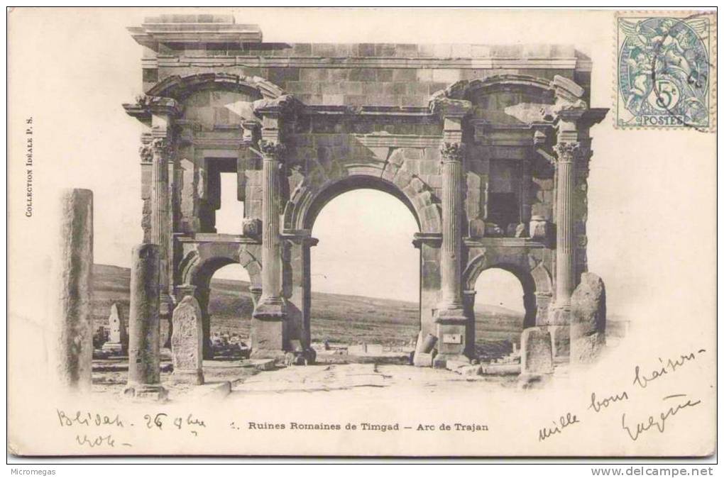 ALGÉRIE - Tuines de TIMGAD - Arc de Trajan