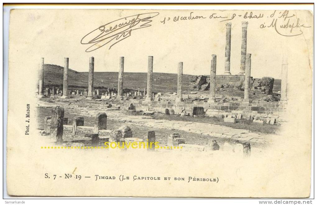 CPA  ALGERIE  TIMGAD le Capitole et son Péribole