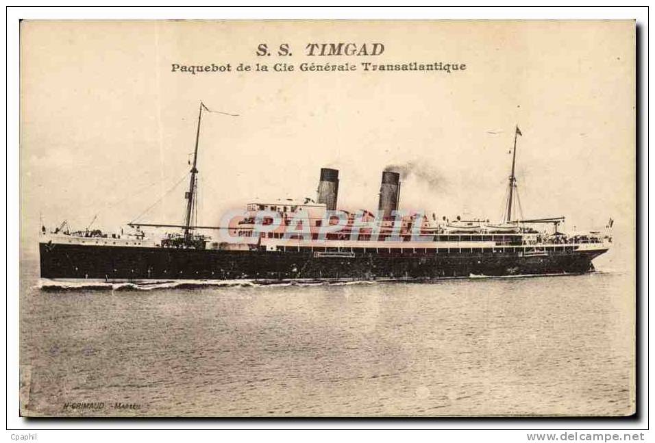 CPA Bateau Paquebot SS Timgad de la Cie Generale Transatlantique