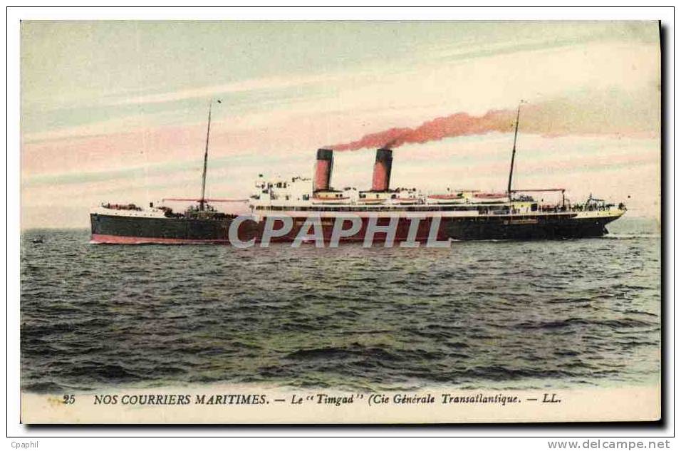 CPA Bateau Courriers maritimes Le Timgad Cie Generale Transatlan