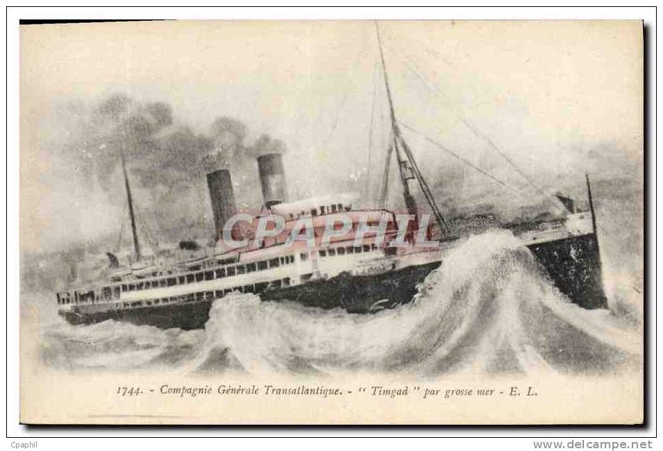 CPA Bateau Paquebot Compagnie Generale Transatlantique Timgad pa