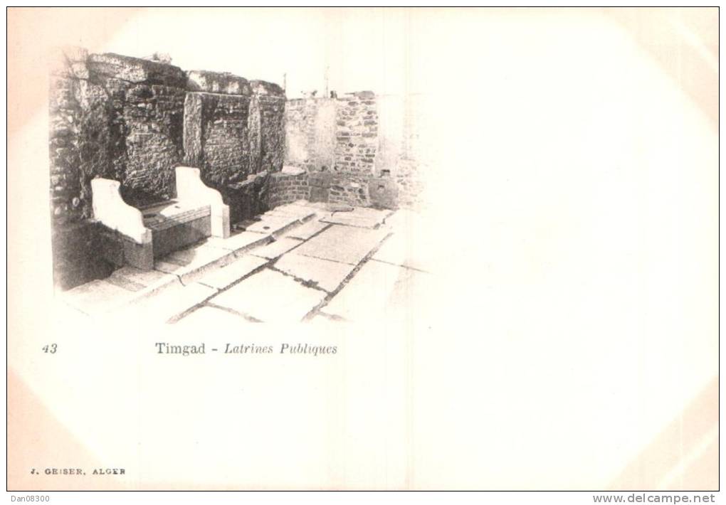 ALGERIE TIMGAD LATRINES PUBLIQUES CARTE PRECURSEUR CIRCULEE 190?