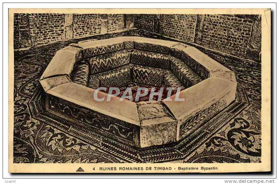 CPA Ruines Romaines De Timgad Baptistere Byzantin