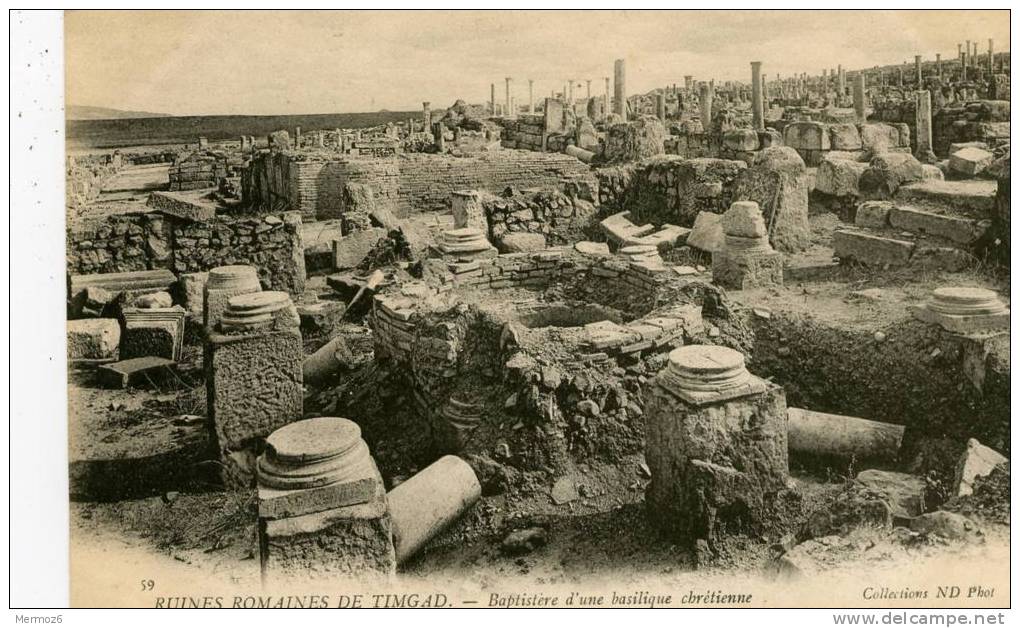ruines romaines de timgad baptistere d’ une basilique chretienne 59 ND phot carte precurseur